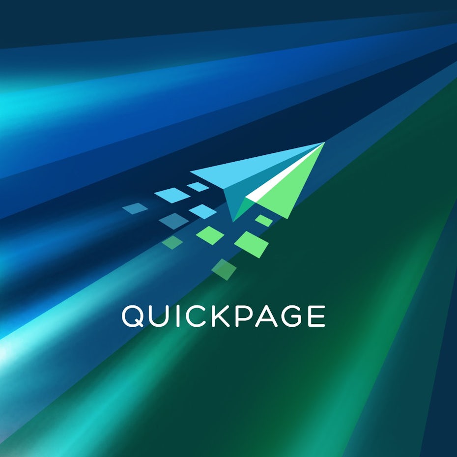 blue and green paper plane logo