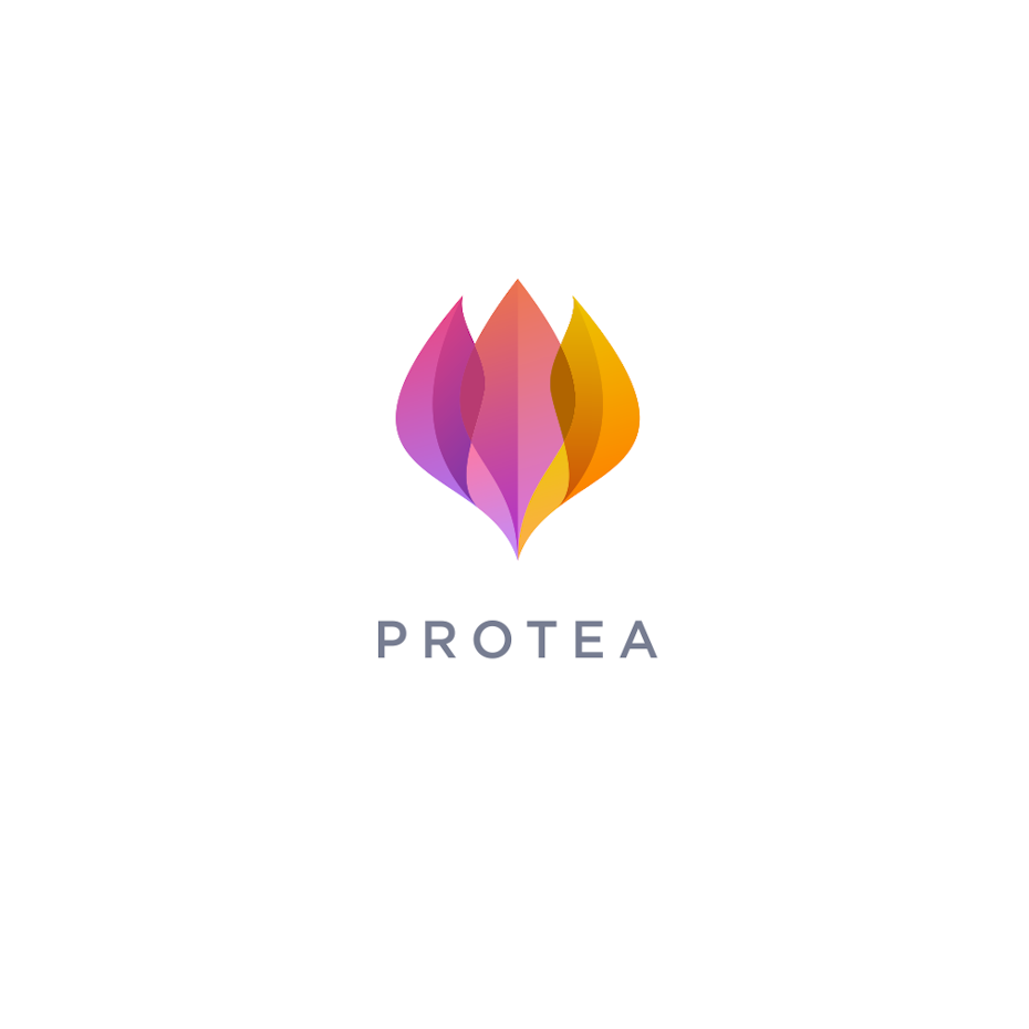 pink and orange gradient leaf logo