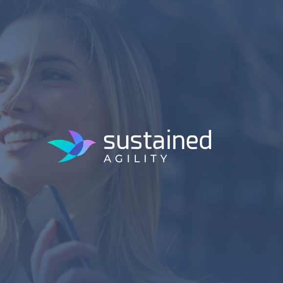 blue and purple gradient animal logo
