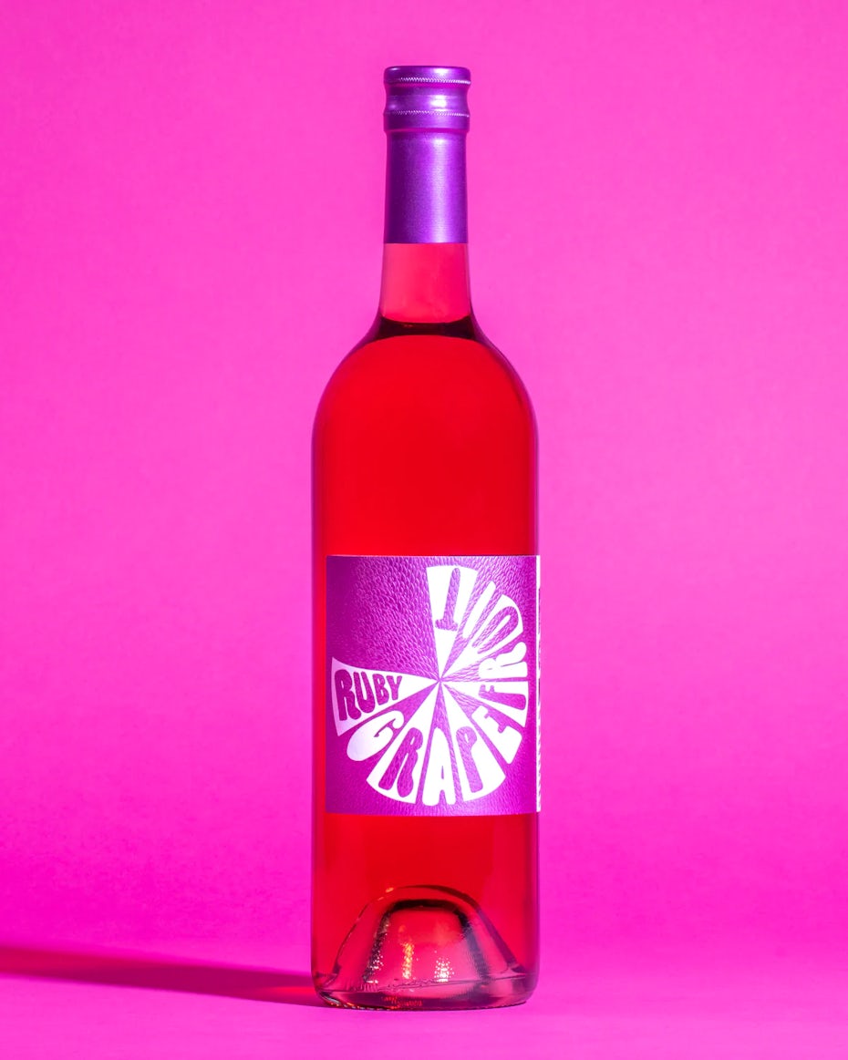 Packaging design trends example: grapefruit drinks bottle
