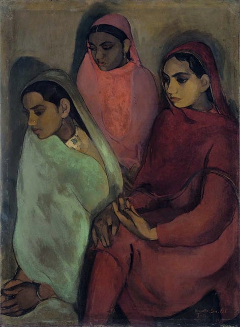 Three Girls, by Amrita Sher-Gil, 1935