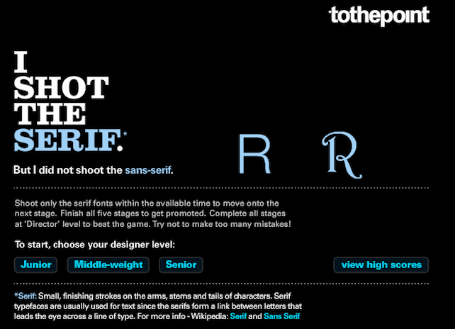 I Shot the Serif design games