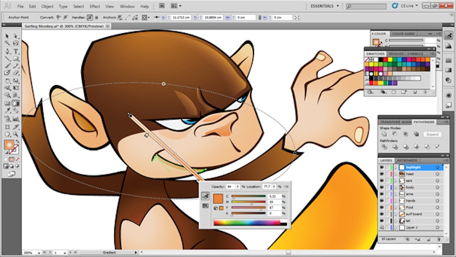 Create a cartoon character using Adobe Illustrator