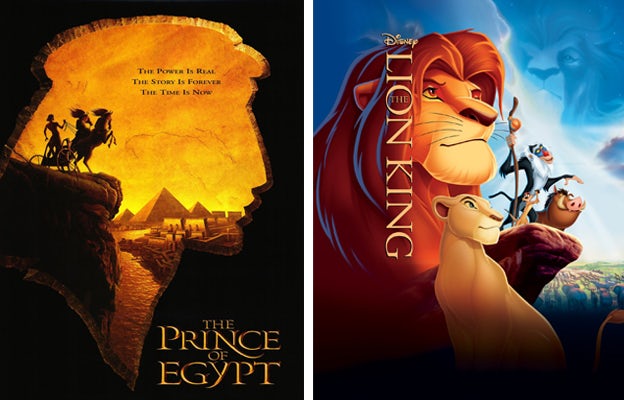 The Prince of Egypt and The Lion King Source: Dreamworks Animation, and Walt Disney Pictures