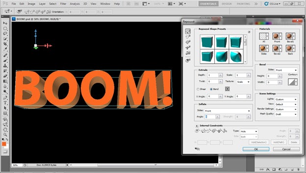 simple 3d text effect in photoshop