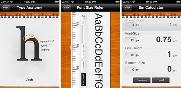 typography manual app