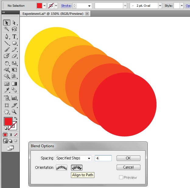 Create abstract shapes using Illustrator Blend Modes