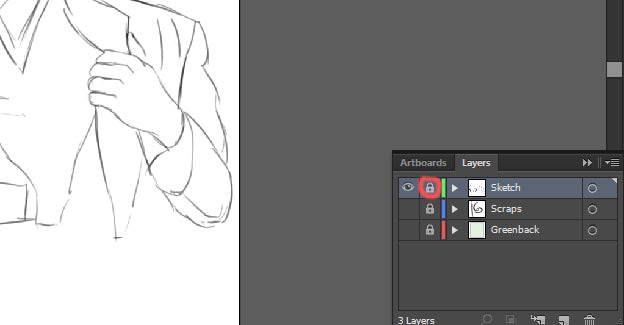 3. Lock the sketch layer