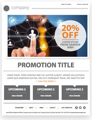 promotion modèle d'email