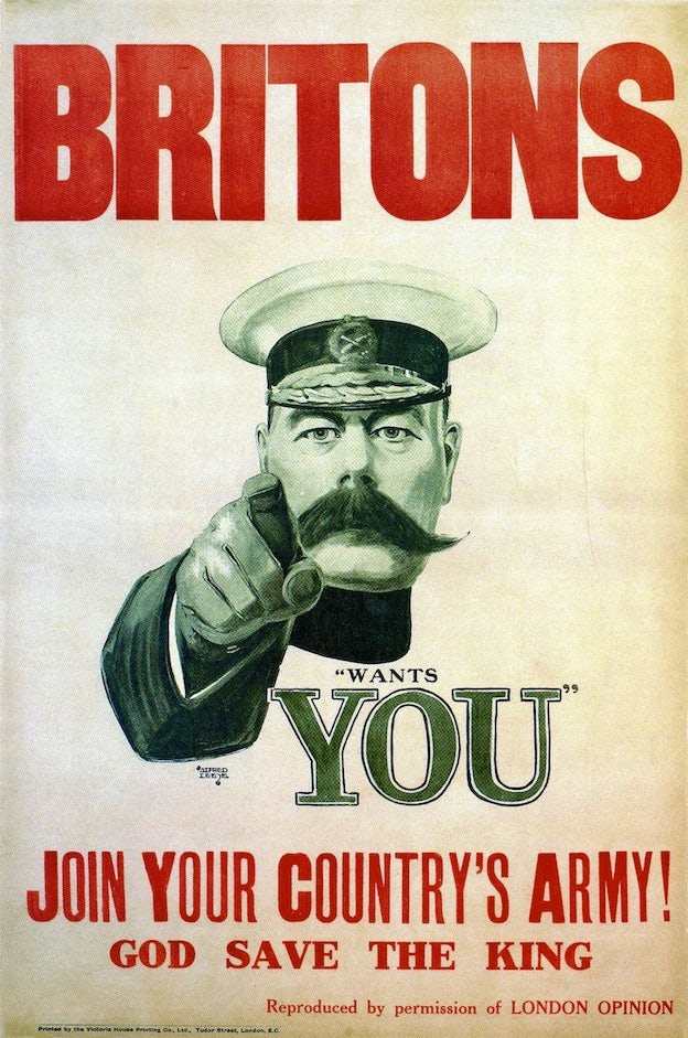 Recruitment poster: Kitchener Poster, 1914 