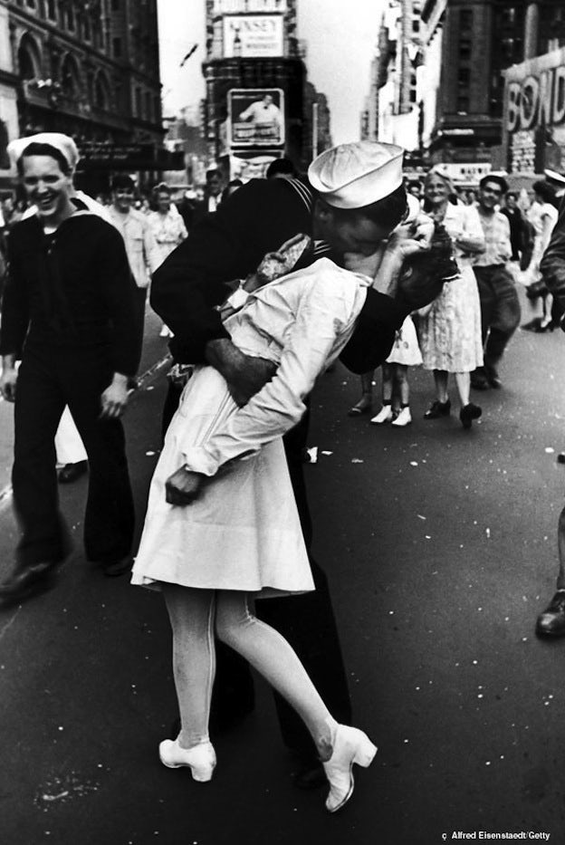 The famous VJ Day kiss in Times Square