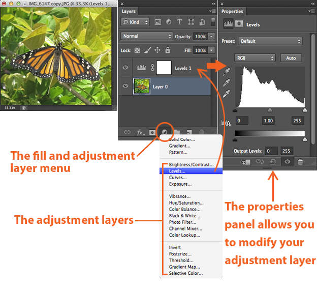 attach adjustment layer to layer