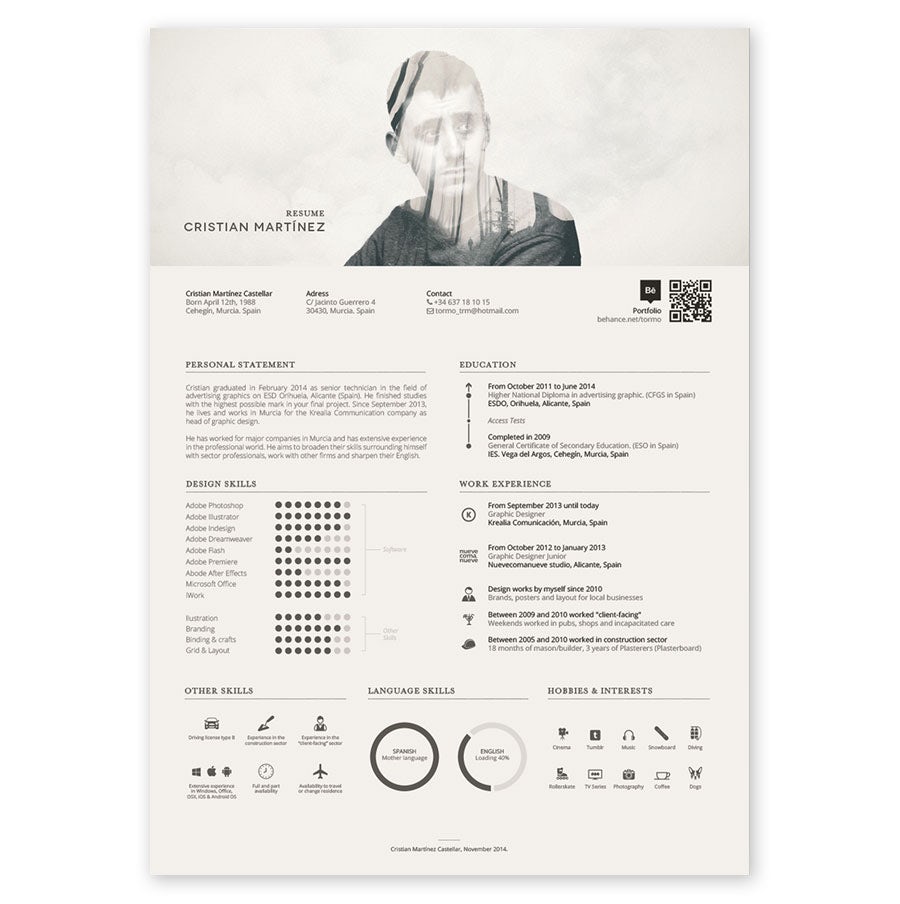 minimal resume design