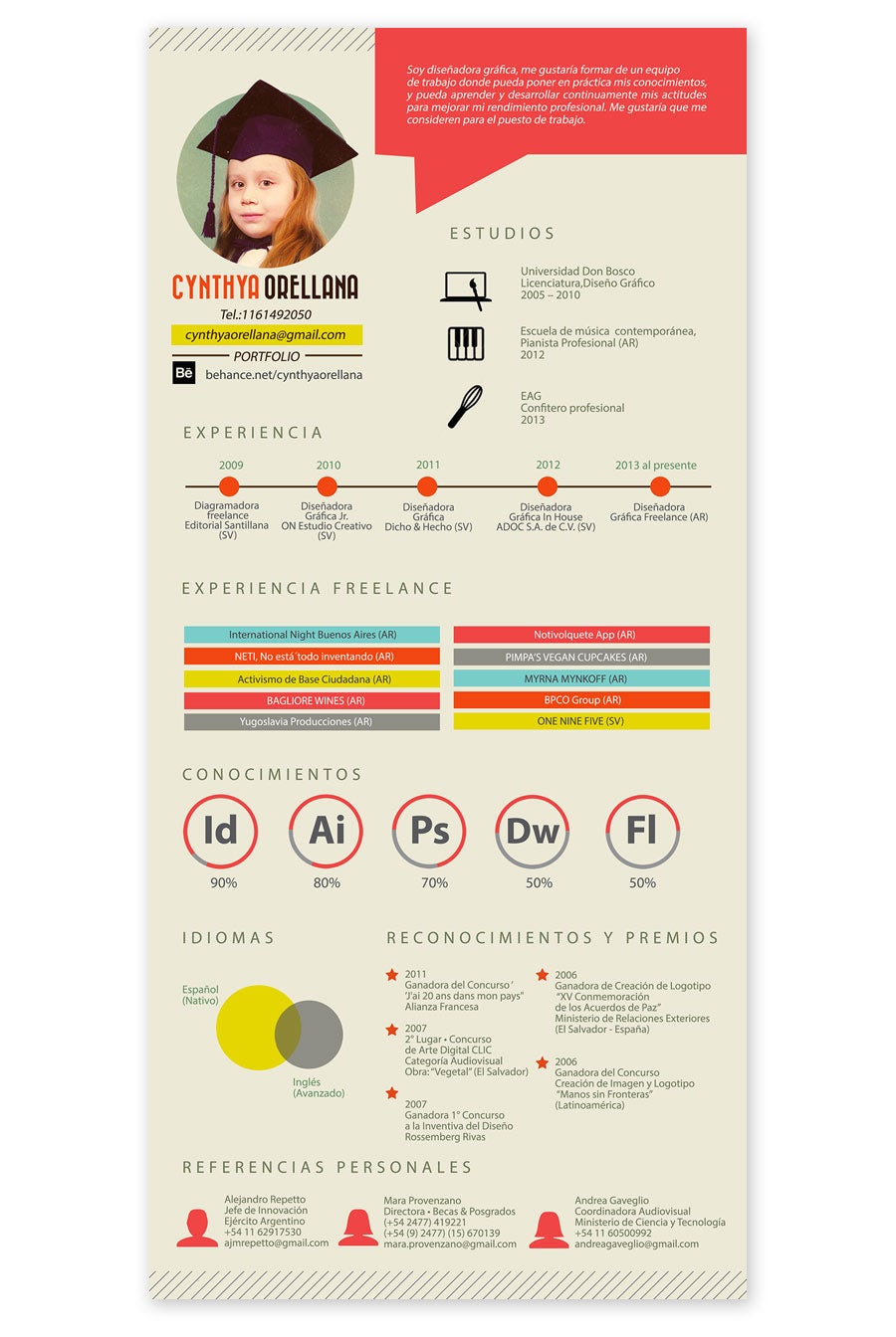 retro resume design