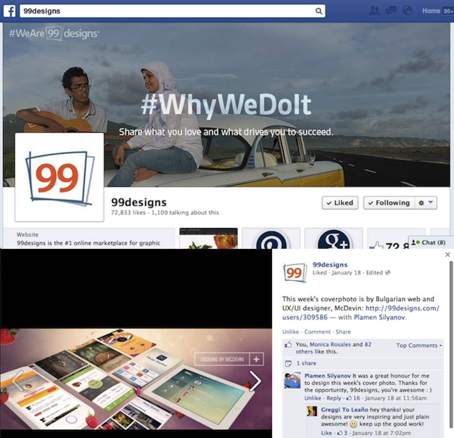 99设计社交媒体页面设计技巧