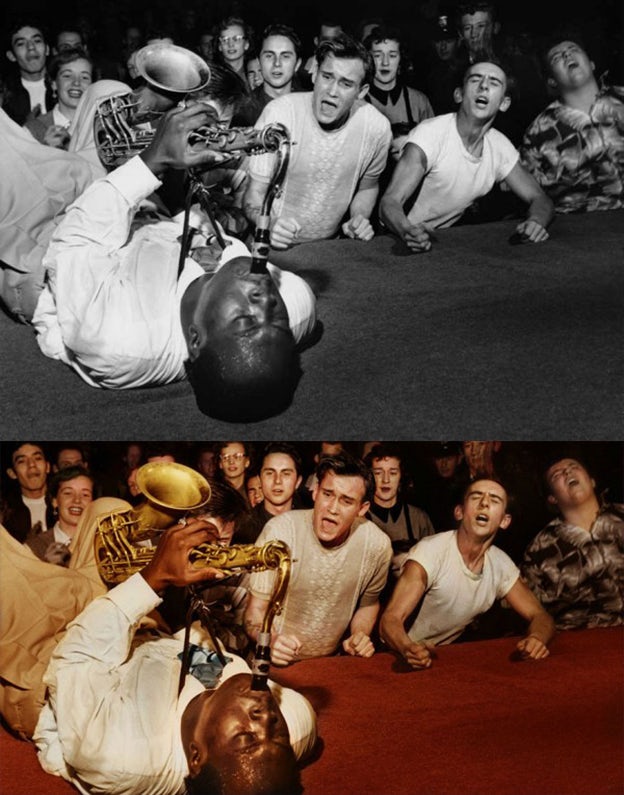 jazz black and white photo colorization