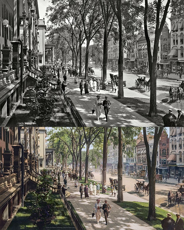 Saratoga Springs black and white photo colorization