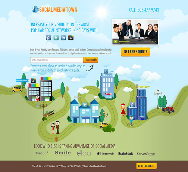 Social Media Town web design by Hitron