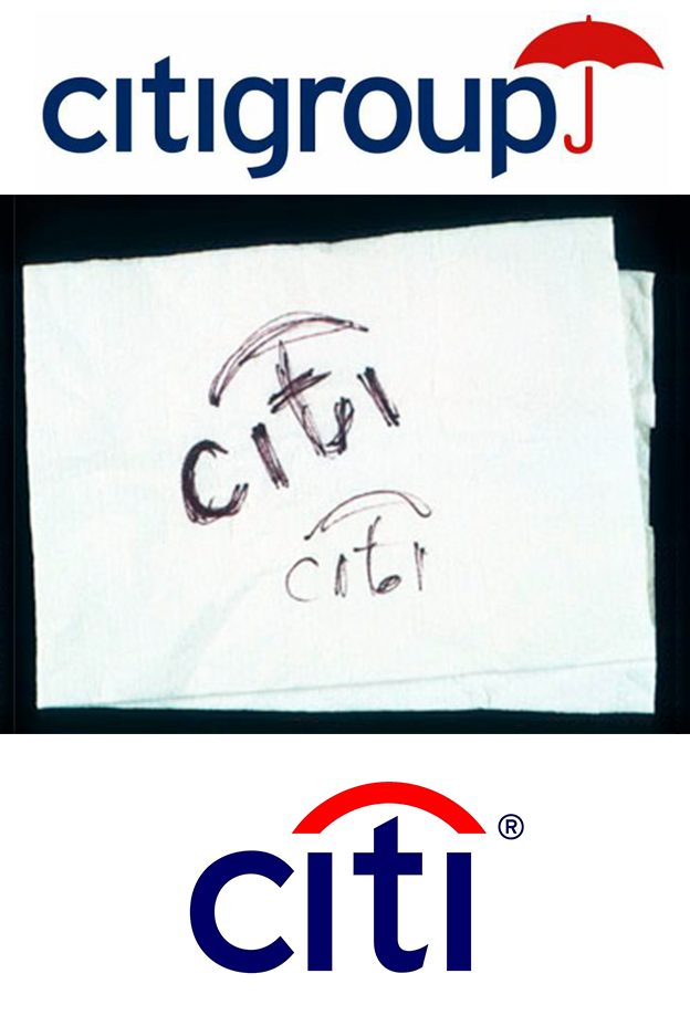 Citibank logo process sketch