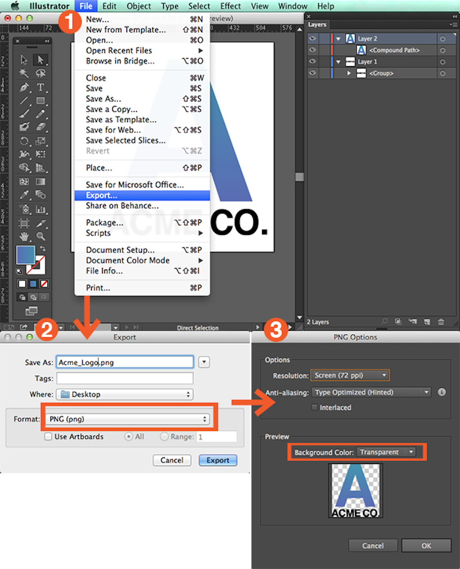 How to create PNG files of your logo in Illustrator - 99designs