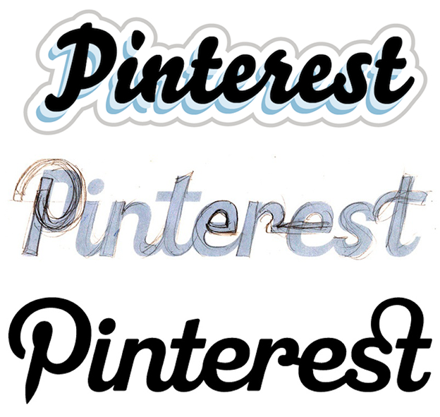 Pinterest logo process sketch
