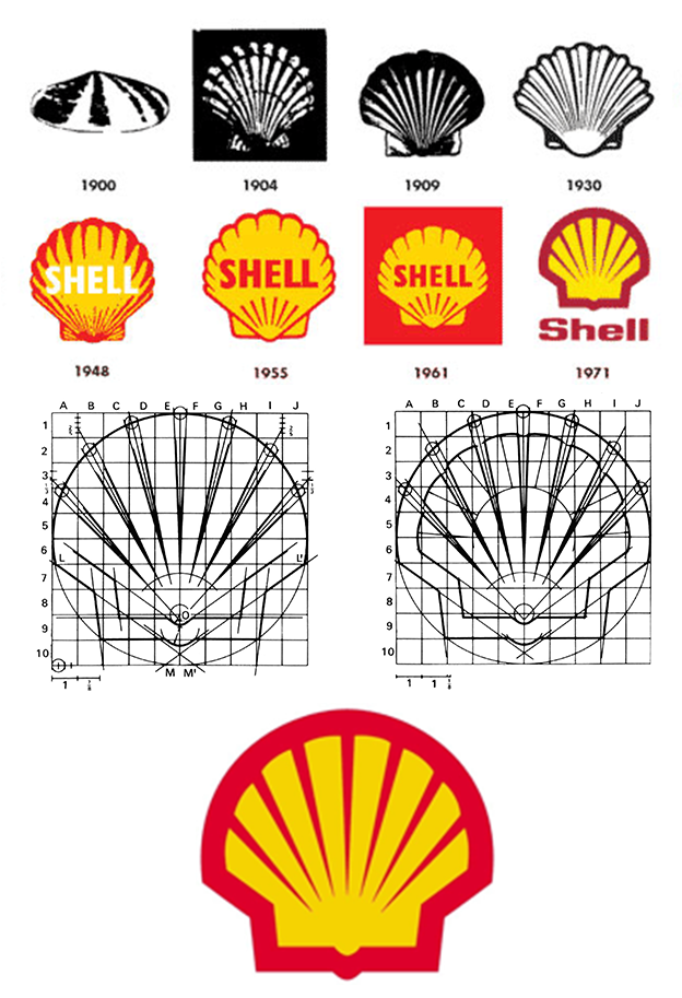 Shell logo process sketch