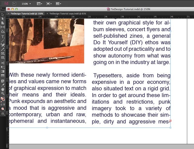 linking text in indesign
