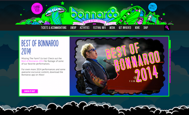 Web design for Bonnaroo