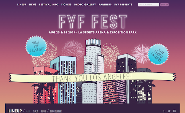 Web design for FYF