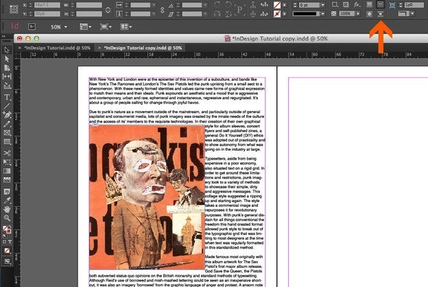Using text in Adobe Indesign: Wrap Text