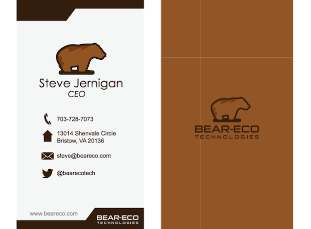 Visitenkarten Design für Bear-Eco