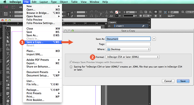 downsave illustrator and indesign files