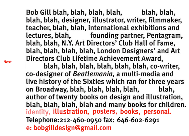 Bob Gill portfolio website