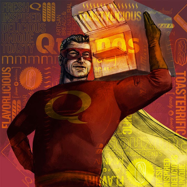 Quiznos calendar illustration
