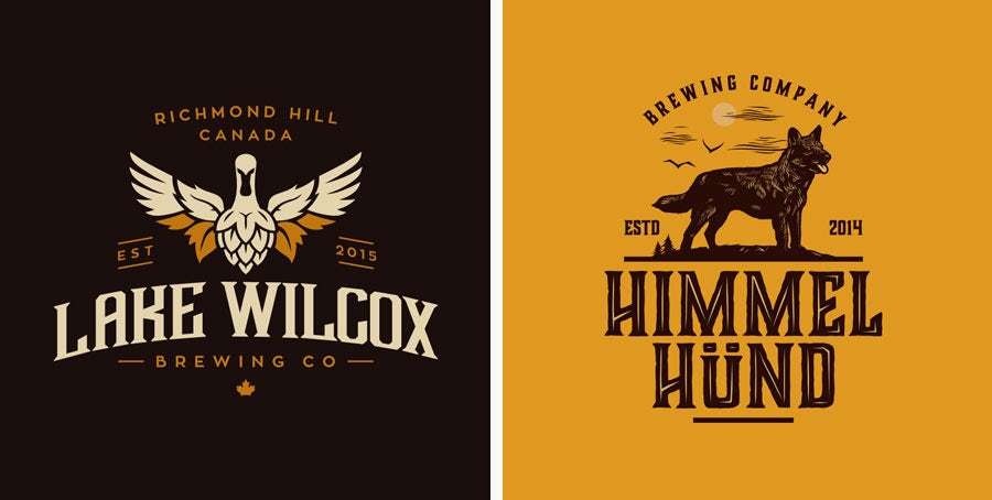 vintage brewery logos
