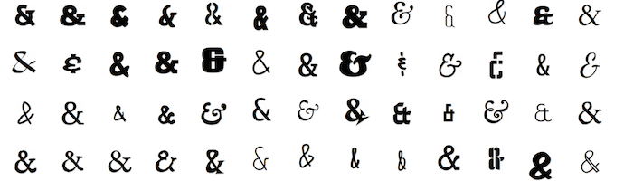 the ampersand in caslon font