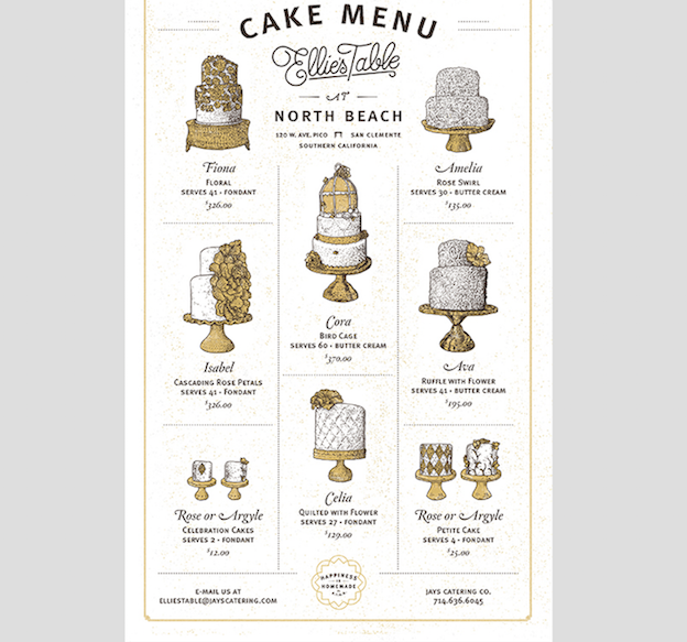 Ellie's Table at North Beach menu