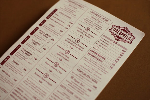 Crespella menu