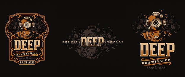 Deep Brewing Beer Logo Design