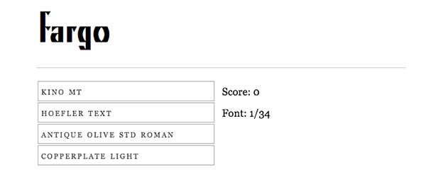 typography games include "the rather difficult font game"
