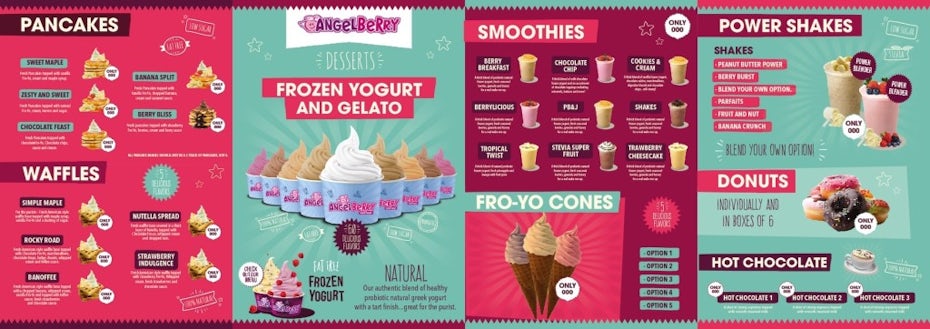 Angel berry menu
