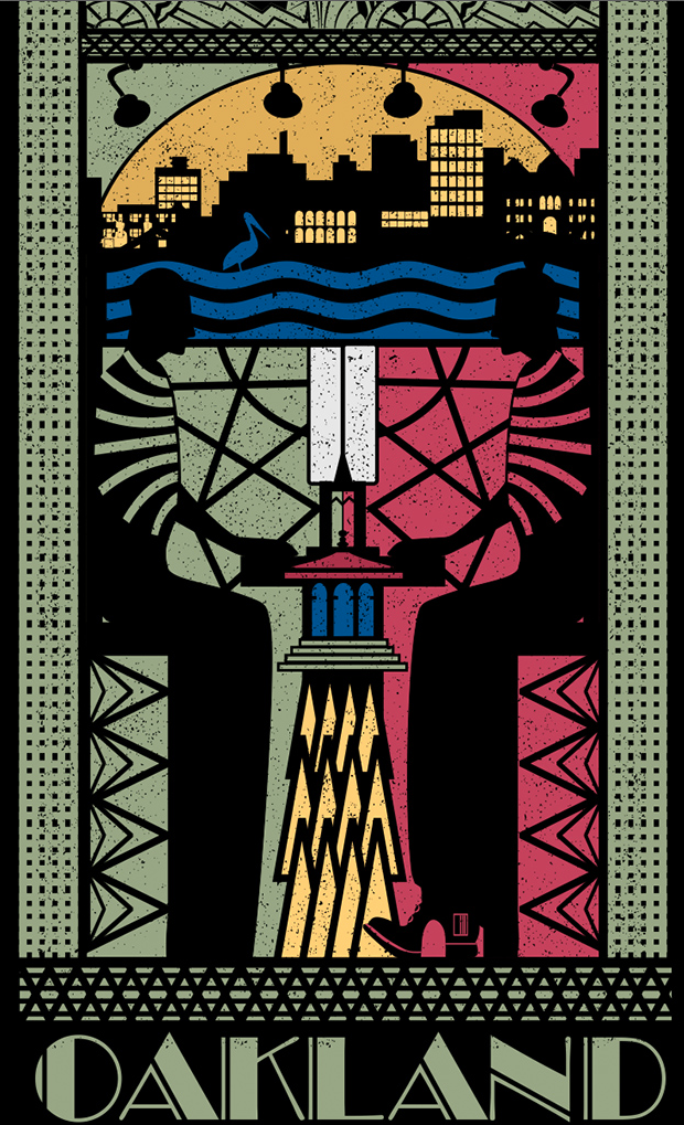 Affiche réalisée par Maciev pour le concours de poster Oakland