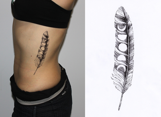 Feather Tattoo for Men - Symbolizing Guardianship and Strength