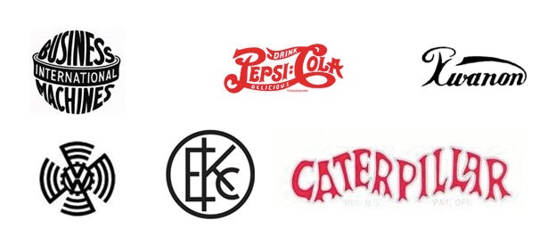 Logo-Designs von 1906 bis 1939