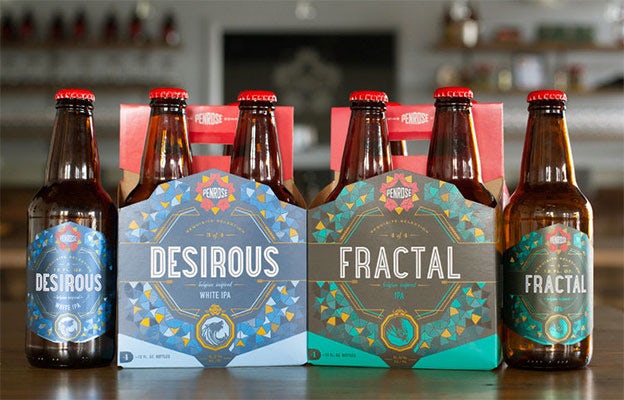 Penrose Brewing geometric beer packing
