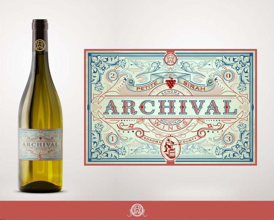 étiquette du vin archival