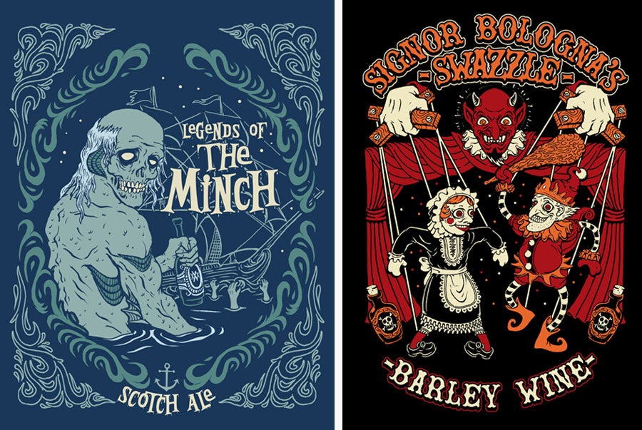beer labels by horror rudey