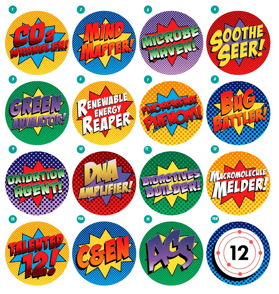 19 runde sticker
