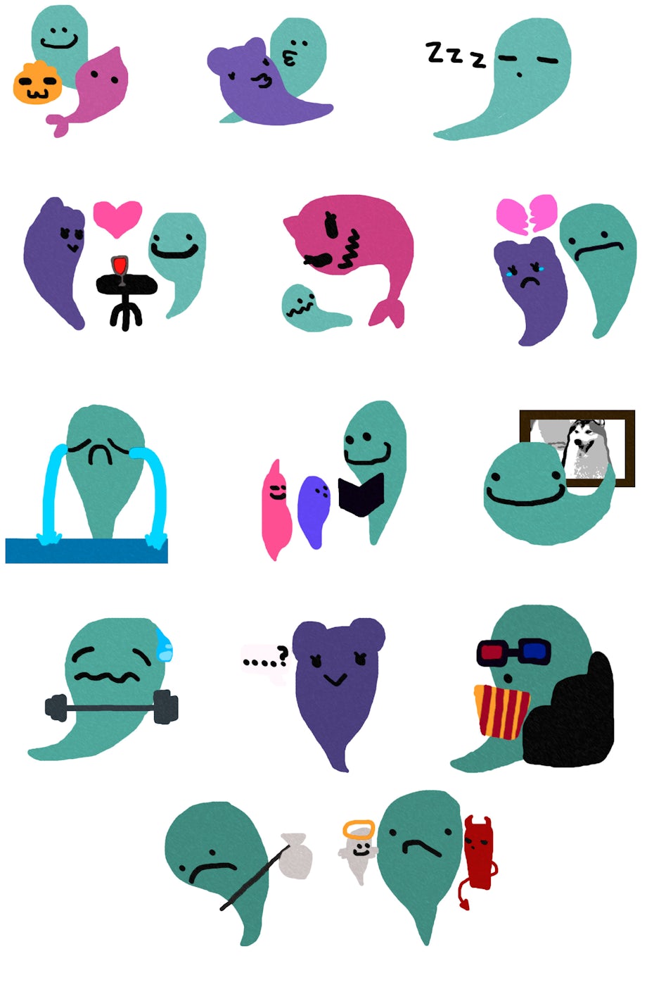 7 abstrakte sticker