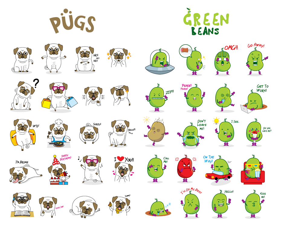 9 sticker tiere